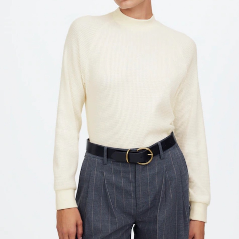 Madewell Waffle Knit Long Sleeve Crewneck Tee NS606 XXS NWT